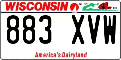 WI license plate 883XVW