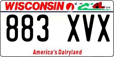 WI license plate 883XVX