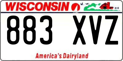 WI license plate 883XVZ