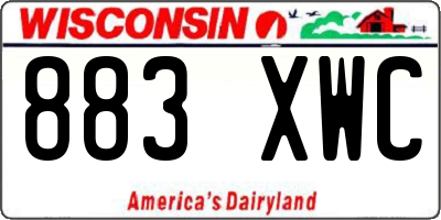 WI license plate 883XWC