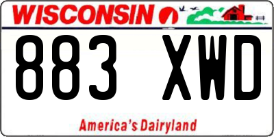 WI license plate 883XWD