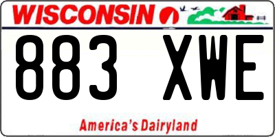 WI license plate 883XWE