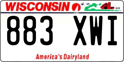 WI license plate 883XWI