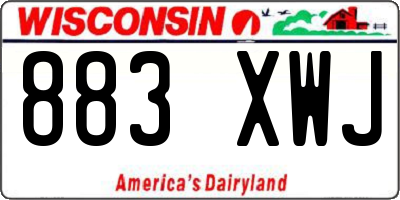 WI license plate 883XWJ