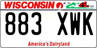 WI license plate 883XWK