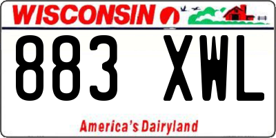 WI license plate 883XWL