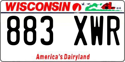 WI license plate 883XWR