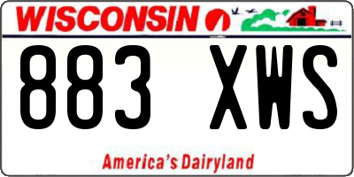 WI license plate 883XWS