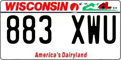 WI license plate 883XWU
