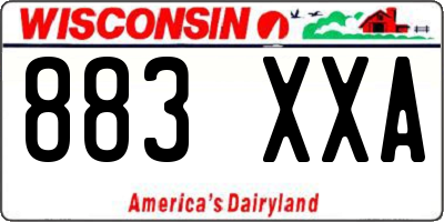 WI license plate 883XXA