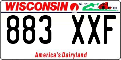 WI license plate 883XXF