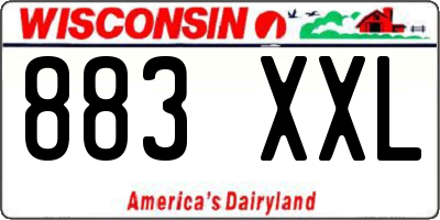 WI license plate 883XXL