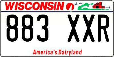 WI license plate 883XXR