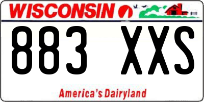 WI license plate 883XXS