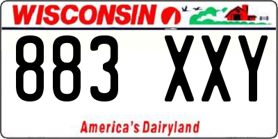 WI license plate 883XXY