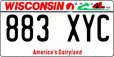 WI license plate 883XYC