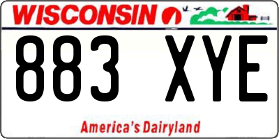 WI license plate 883XYE