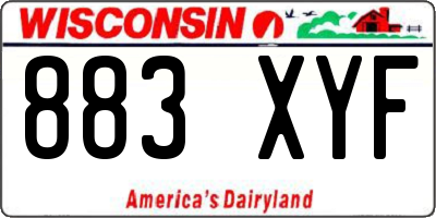 WI license plate 883XYF
