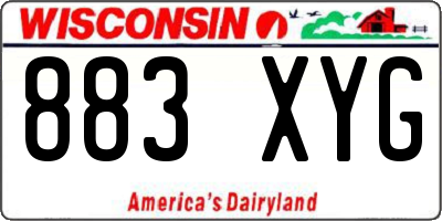 WI license plate 883XYG