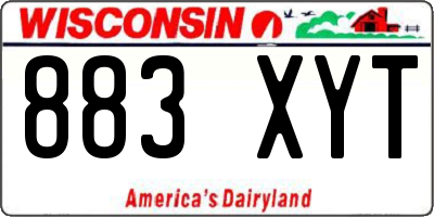 WI license plate 883XYT