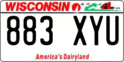 WI license plate 883XYU