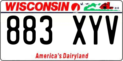 WI license plate 883XYV