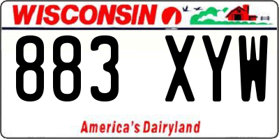 WI license plate 883XYW