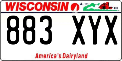 WI license plate 883XYX