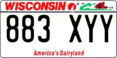 WI license plate 883XYY