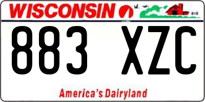 WI license plate 883XZC