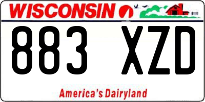 WI license plate 883XZD