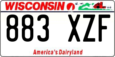 WI license plate 883XZF