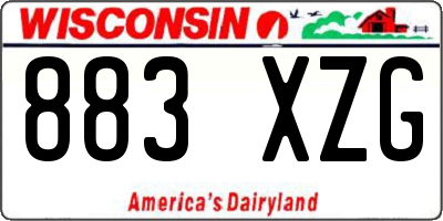 WI license plate 883XZG
