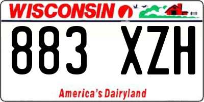 WI license plate 883XZH