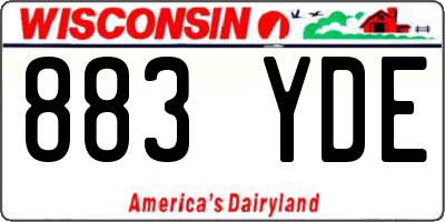 WI license plate 883YDE