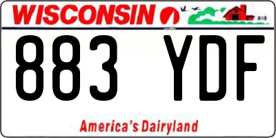WI license plate 883YDF
