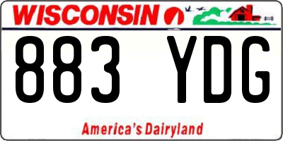 WI license plate 883YDG