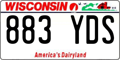 WI license plate 883YDS