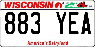 WI license plate 883YEA