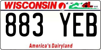 WI license plate 883YEB