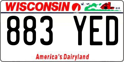 WI license plate 883YED