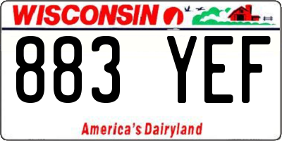 WI license plate 883YEF