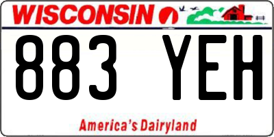 WI license plate 883YEH