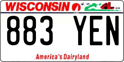 WI license plate 883YEN
