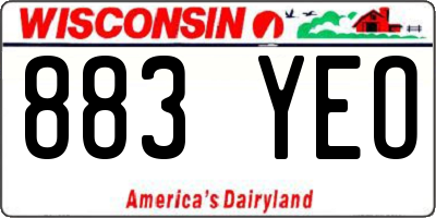 WI license plate 883YEO
