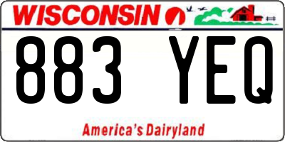 WI license plate 883YEQ