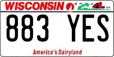 WI license plate 883YES