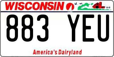 WI license plate 883YEU