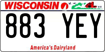 WI license plate 883YEY