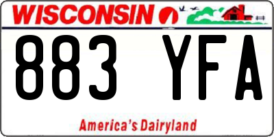 WI license plate 883YFA